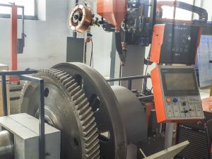 Установка для автоматической наплавки элементов колесной пары